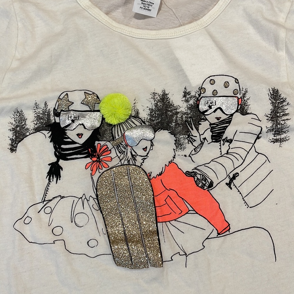 J CREW Girls Snowboard Long Sleeve T-shirt - Picture 2 of 6